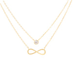 Carica l'immagine nella Galleria, Collana doppia infinito e punto luce