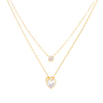 Carica l'immagine nella Galleria, Collana doppia cuore e punto luce