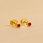 Carica l'immagine nella Galleria, Orecchini Con Pietra Tonda