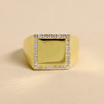 Carica l'immagine nella Galleria, Anello Chevalier Da Mignolo Quadrato con zirconi