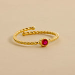 Carica l'immagine nella Galleria, Anello Spirale Con Pietra Tonda