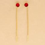 Carica l'immagine nella Galleria, Orecchino Filo Con Punto Luce Colorato