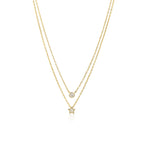 Carica l'immagine nella Galleria, Collana doppia con stella e punto luce