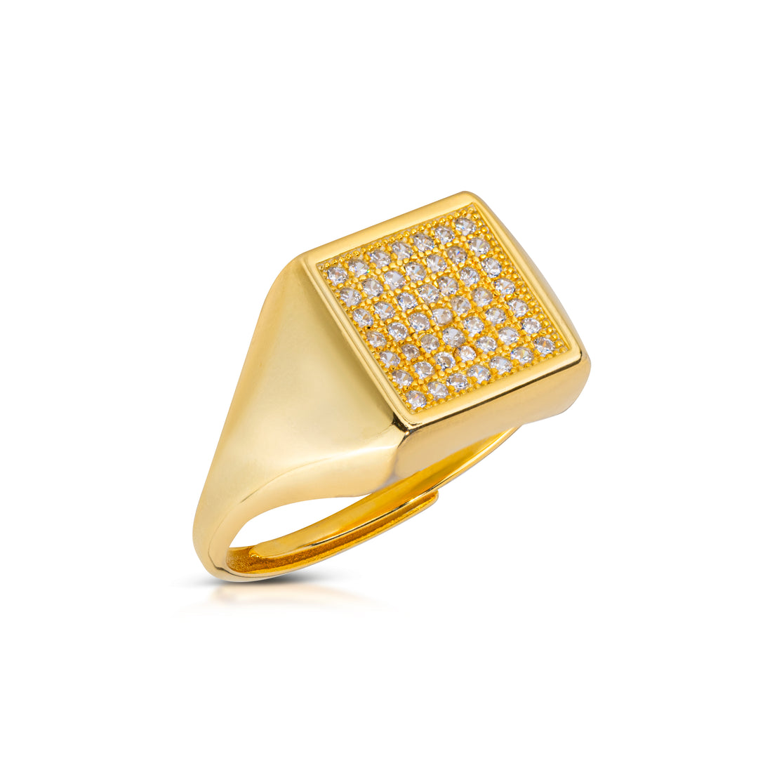 Anello Chevalier Pavè Square