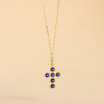 Carica l'immagine nella Galleria, Collana Con Croce Castone Tondo