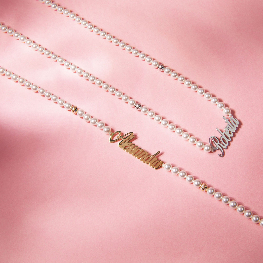 Bracciale Con Perle e Nome