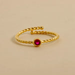 Carica l'immagine nella Galleria, Anello Spirale Con Pietra Tonda