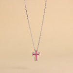 Carica l'immagine nella Galleria, Collana Croce Strass