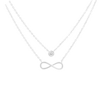 Carica l'immagine nella Galleria, Collana doppia infinito e punto luce