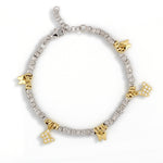 Carica l'immagine nella Galleria, Bracciale Pepite Pieno Con Pendenti Strass