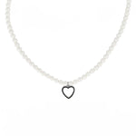 Carica l'immagine nella Galleria, Collana Di Perle Con Pendente a Cuore e Strass