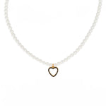 Carica l'immagine nella Galleria, Collana Di Perle Con Pendente a Cuore e Strass