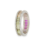 Carica l'immagine nella Galleria, Anello Veretta Pietre Arcobaleno