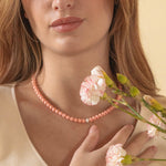 Carica l'immagine nella Galleria, Collana Di Perle Rosa Con Strass