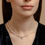 Carica l&#39;immagine nella Galleria, Collana Di Perle Con Ovale Zirconato
