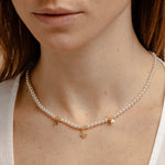 Carica l'immagine nella Galleria, Collana Di Perle Con Pendenti Strass