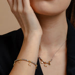 Carica l'immagine nella Galleria, Bracciale Pepite Pieno Con Pendenti Strass