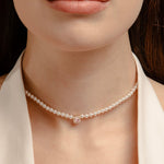 Carica l&#39;immagine nella Galleria, Collana Di Perle Con Quadrato Zirconato
