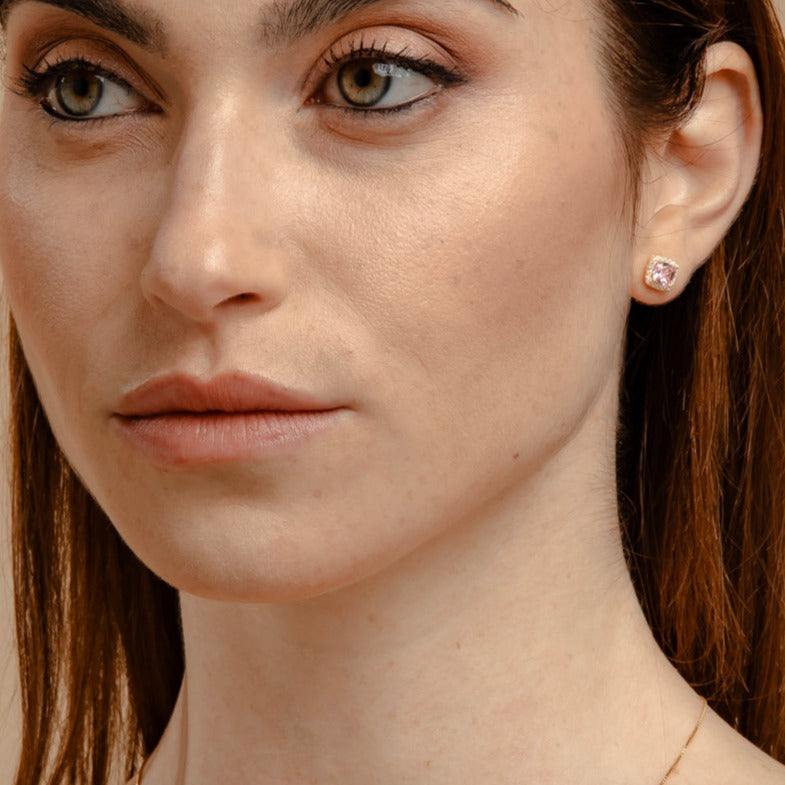 Orecchini Con Quadrato Zirconato