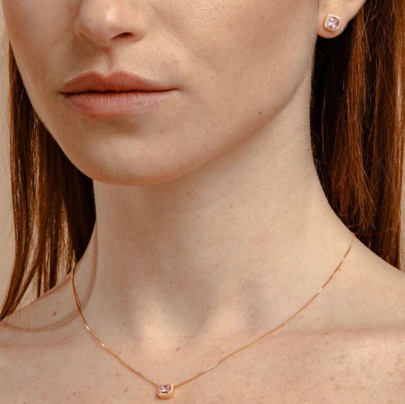 Orecchini Con Quadrato Zirconato