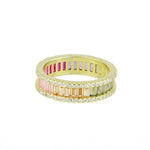 Carica l'immagine nella Galleria, Anello Veretta Pietre Arcobaleno