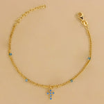 Carica l'immagine nella Galleria, Bracciale Doppio Filo con Sfere Colorate e Croce