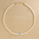 Carica l'immagine nella Galleria, Collana Di Perle Bianca con Perla Colorata