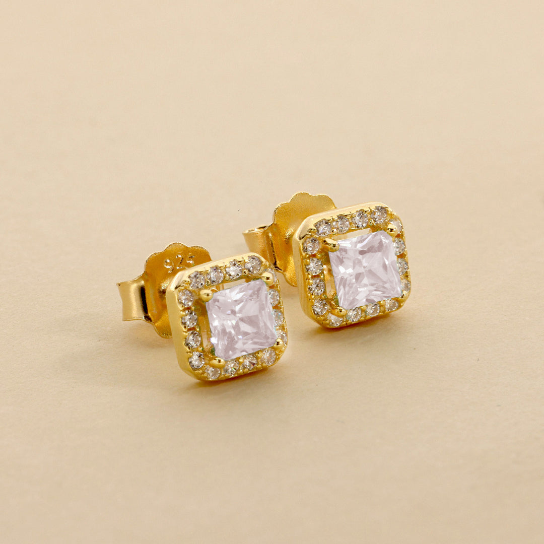 Orecchini Con Quadrato Zirconato