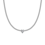 Carica l'immagine nella Galleria, Girocollo Tennis Con Pietra A Cuore