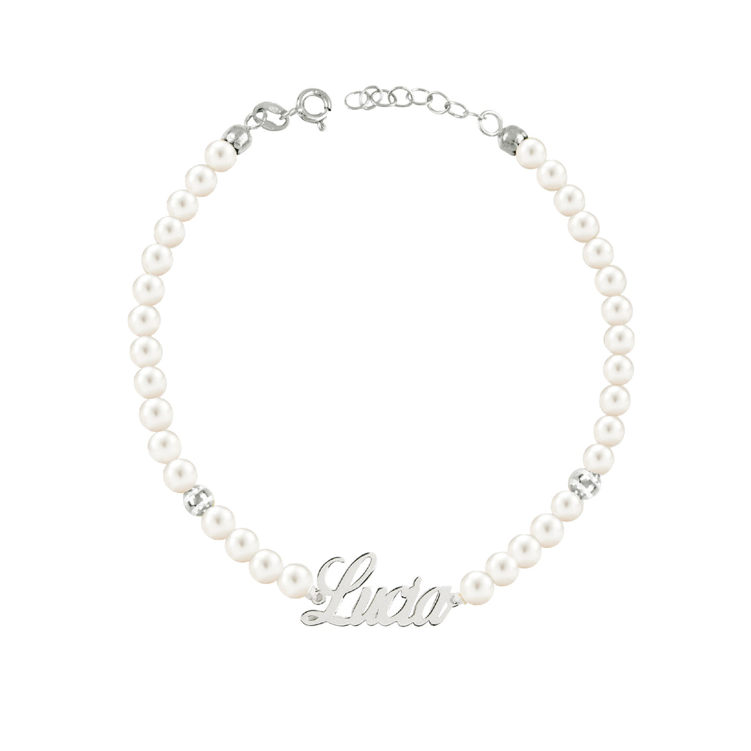 Bracciale Con Perle e Nome