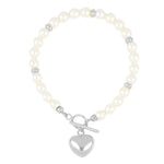 Carica l'immagine nella Galleria, Bracciale Di Perle Con Chiusura a T e Cuore
