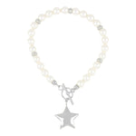 Carica l'immagine nella Galleria, Bracciale Di Perle Con Chiusura a T e Stella