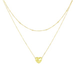 Carica l'immagine nella Galleria, Collana Doppia Con Cuore Bombato