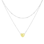 Carica l'immagine nella Galleria, Collana Doppia Con Cuore Bombato