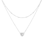 Carica l'immagine nella Galleria, Collana Doppia Con Cuore Bombato