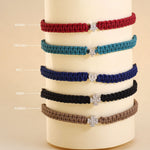 Carica l'immagine nella Galleria, Bracciale Cordino Intrecciato con Simbolo Strass