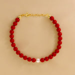Carica l'immagine nella Galleria, Bracciale Di Perle Corallo Con Perla Colorata