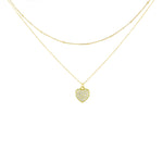 Carica l'immagine nella Galleria, Collana Doppia Con Pendente Strass