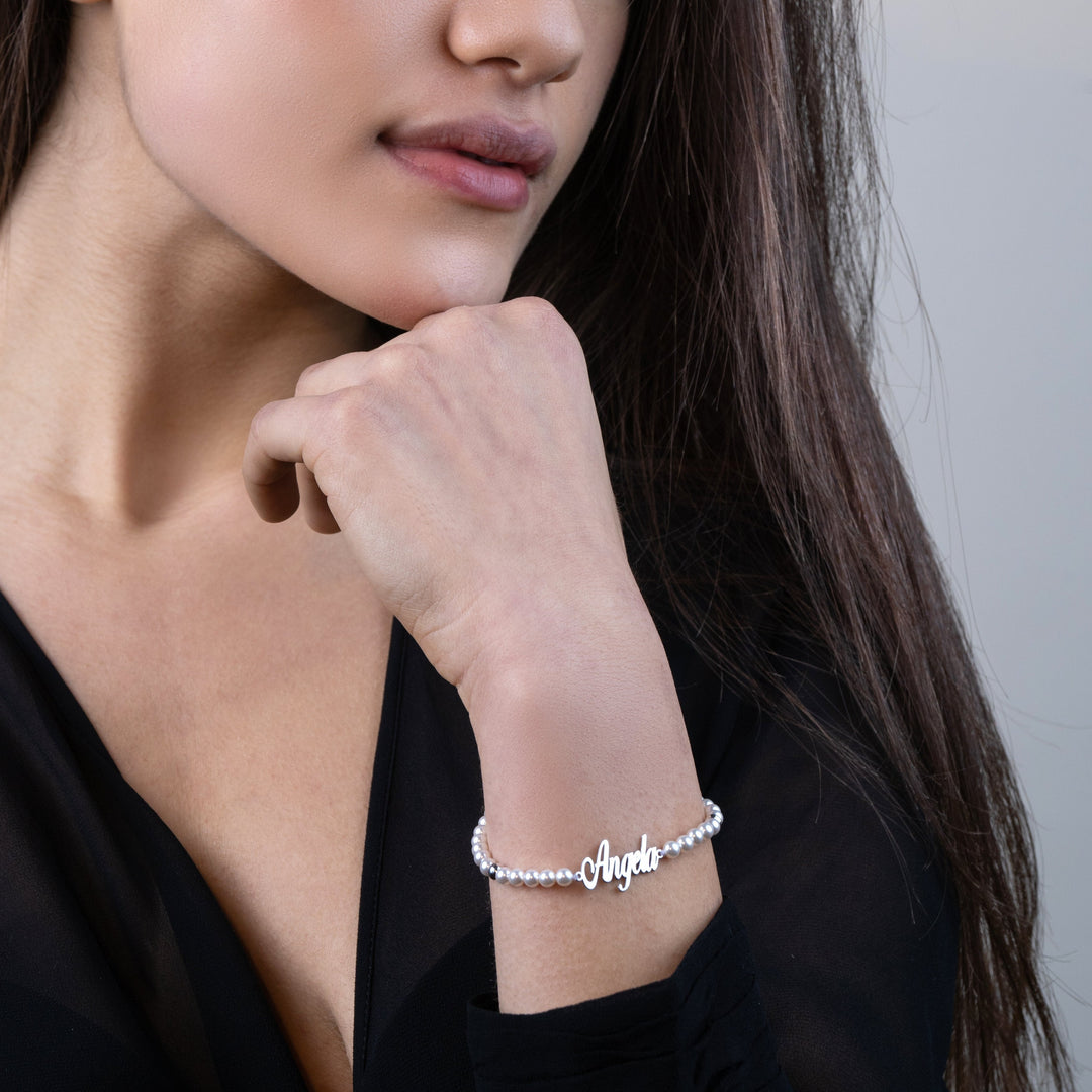 Bracciale Con Perle e Nome