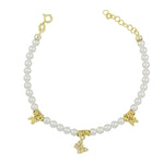 Carica l'immagine nella Galleria, Bracciale Di Perle Con Pendenti Strass