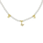 Carica l'immagine nella Galleria, Collana Di Perle Con Pendenti Strass