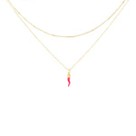 Carica l'immagine nella Galleria, Collana Doppia Con Corno