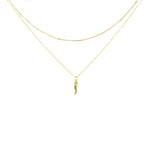 Carica l'immagine nella Galleria, Collana Doppia Con Corno