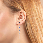 Carica l'immagine nella Galleria, Orecchini 2 in 1 con Filo e Punto Luce