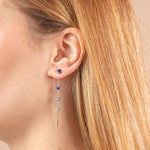 Carica l'immagine nella Galleria, Orecchini 2 in 1 con Filo e Punto Luce