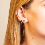 Carica l'immagine nella Galleria, Orecchino Filo Con Punto Luce Colorato