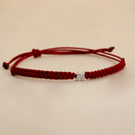 Carica l'immagine nella Galleria, Bracciale Cordino Intrecciato Con Iniziale Strass