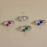 Carica l'immagine nella Galleria, Anello Doppia Fascia Con Pietre