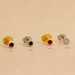 Carica l'immagine nella Galleria, Orecchini Con Pietra Tonda