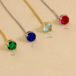 Carica l'immagine nella Galleria, Orecchino Filo Con Punto Luce Colorato